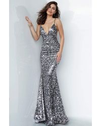 Jovani Print Boat - Neck Dress | Lyst