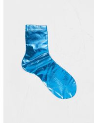 Maria La Rosa Laminated Socks Cielo Blue