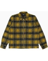 Stussy Plaid Knit Shirt in Brown for Men   Lyst
