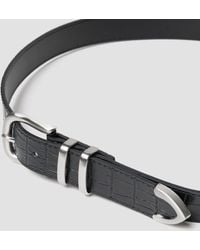 Stussy Gator Leather Dress Belt - Black