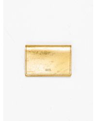 Porter-Yoshida and Co Foil Card Holder Gold in White | Lyst