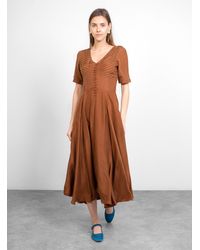 No. 6 Paola Circle Dress Walnut - Brown