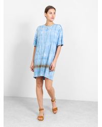 Raquel Allegra - T-shirt Dress Blue Stripe Tie Dye - Lyst