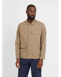 Garbstore Cotton Linen Field Jacket Brown - Multicolor