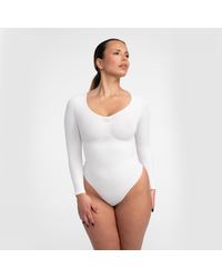 creamy fabrics - Bodysuit Sculpting Shapewear Longsleeve Mit String - Lyst