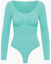 creamy fabrics - Bodysuit Sculpting Shapewear Longsleeve Mit String - Lyst