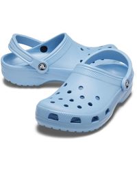 mineral blue lined crocs