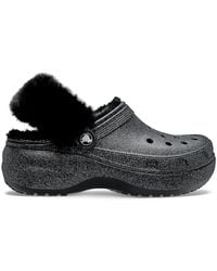 Crocs™ - | damen | classic platform fuzz lined glitter | clogs | | 34 - Lyst