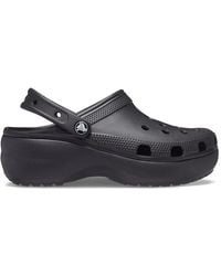 Crocs™ - Classic Platform Lined Clog Black Size 6 Uk - Lyst