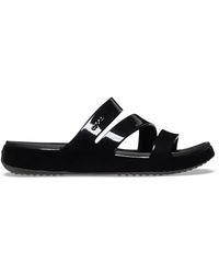 Crocs™ - | damen | getaway patent strappy | badeschlappen | schwarz | 34 - Lyst