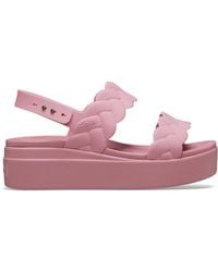 Crocs™ - Brooklyn Woven Low Wedge; Rosette - Lyst