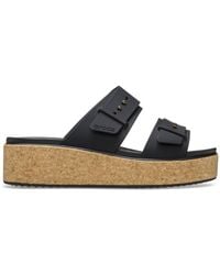 Crocs™ - Brooklyn Buckle Low Wedge Cork Sandal - Lyst