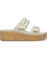 Crocs™ - Brooklyn Buckle Low Wedge Cork Sandal - Lyst