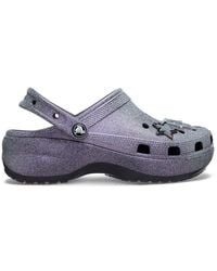 Crocs™ - Classic Platform Iridescent Glitter Embellished Clog - Lyst