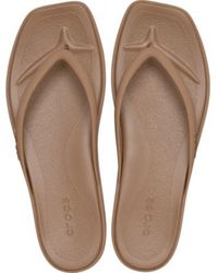 Crocs™ - Miami Square Flip; Milk Chocolate - Lyst