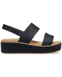 Crocs™ - Brooklyn Low Wedge Matte Wrap Sandal - Lyst