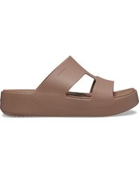 Crocs™ - | damen | getaway platform h-strap | sandalen | braun | 34 - Lyst