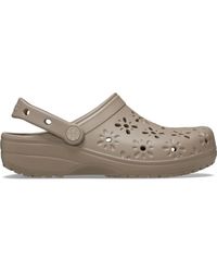 Crocs™ - Classic Floral Cut-Out Clog; Taupe - Lyst