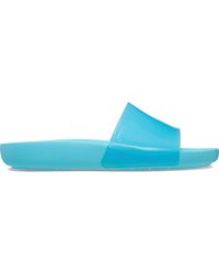 Crocs™ - | damen | splash glossy | badeschlappen | blau | 38 - Lyst