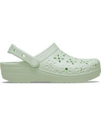 Crocs™ - Classic Floral Cut-Out Clog; Jade Tint - Lyst
