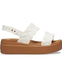 Crocs™ - Brooklyn Woven Low Wedge; Chalk - Lyst
