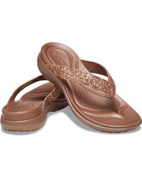 crocs women's capri v glitter flip