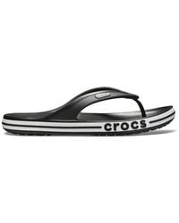 Crocs™ - 's Bayaband Flip Flop,Black/White,45/46 EU - Lyst