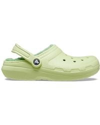 crocs with fur mint green