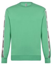 moschino logo shoulder crew neck sweatshirt