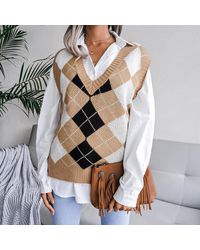 Argyle Sweater Vest for Women - Up to 