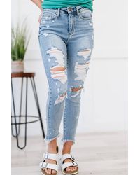 Crystal Wardrobe Judy Blue Beth Full Size High-rise Distressed Skinny Jeans