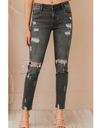 Crystal Wardrobe Kancan Maggie Full Size Mid-rise Distressed Skinny Jeans - Multicolor
