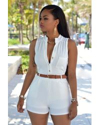White Jumpsuits and rompers for Women 