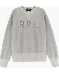 RRL Double V Crewneck Sweatshirt Gray