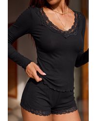 CUPSHE - Ensemble Pyjama Avec Haut À Manches Longues Et Short - Lyst