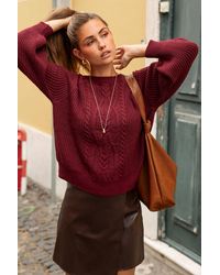 CUPSHE - Burgunderroter Lockerer Langarmpullover - Lyst