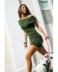 CUPSHE - Take Sides Groene Trui Jurk - Lyst