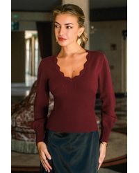 CUPSHE - Safe Bet Rode Gebreide Top - Lyst