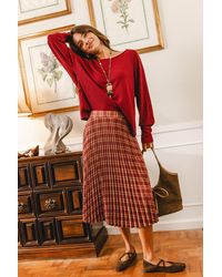 CUPSHE - Geruite Midi-Rok Met Gekruiste Paden - Lyst
