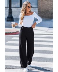 CUPSHE - Gedempte Tinten Zwarte Broek - Lyst