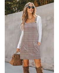 CUPSHE - Bladwijzer Geruite Mini-Jurk - Lyst