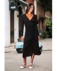 CUPSHE - Zwarte Midi-Jurk Met De Tekst "On Top Of The World" - Lyst