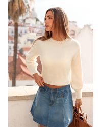 CUPSHE - Suéter Acogedor Color Crema Con Pronóstico Del Tiempo - Lyst
