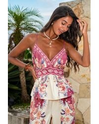 CUPSHE - Subtiel Bloemige Tropische Top - Lyst