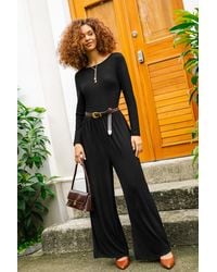 CUPSHE - Schwarzer Langarm Jumpsuit - Lyst