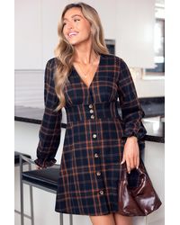 CUPSHE - Hitting The Books Geruite Mini-Jurk - Lyst