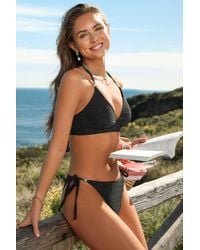 CUPSHE - Morning Surf Zwarte Bikini Set - Lyst