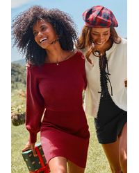CUPSHE - Vestido Corto De Punto Berry Romance - Lyst