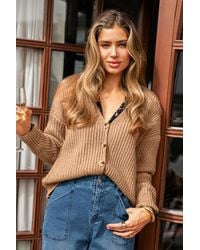 CUPSHE - Gezellige Zondagse Bruine Cardigan - Lyst