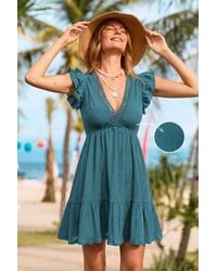 CUPSHE - Je Weet Maar Nooit Groene Mini-Jurk - Lyst